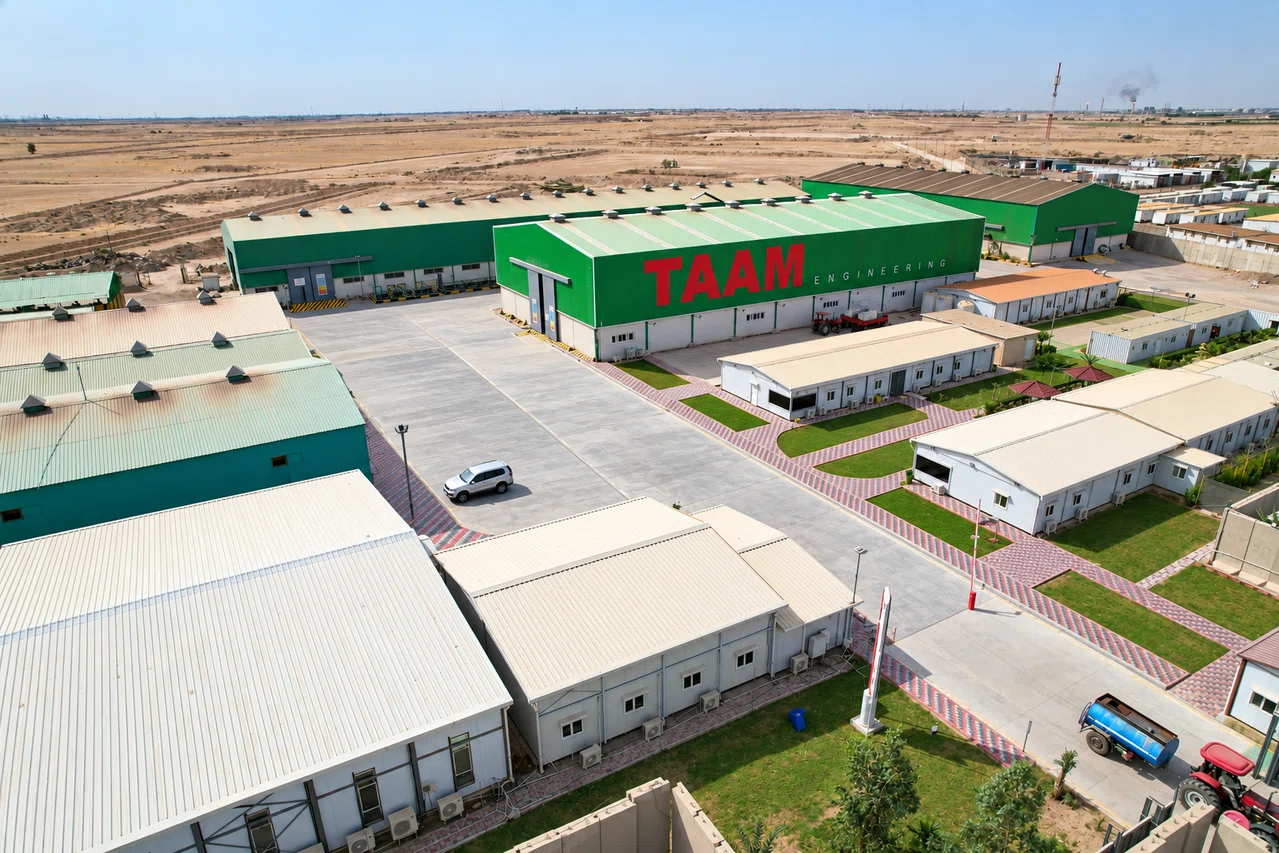 Aerial view of TAAM workshops and surrounding facilities